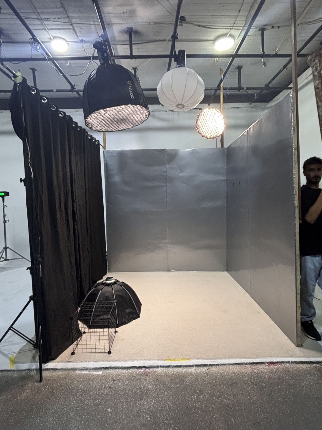 The Room set under construction in the studio